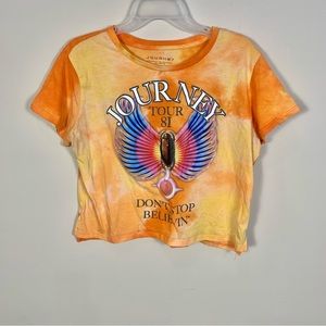 Journey Graphic Vintage Inspired Tye Dye Tour Don’t Stop Believin Cropped Tee